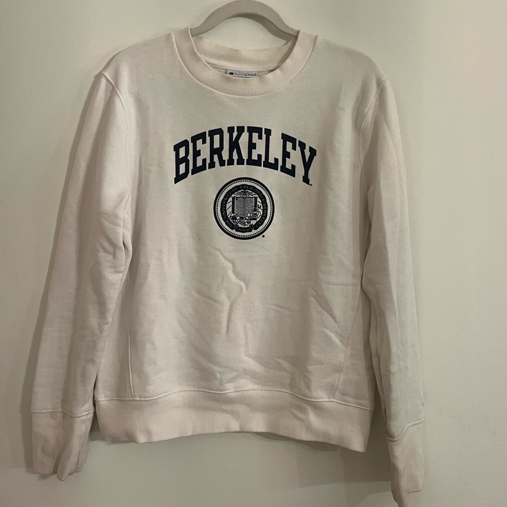 UC Berkeley Champion White Athletic Sweatshirt